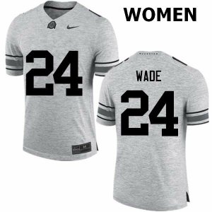 Women's Ohio State Buckeyes #24 Shaun Wade Gray Nike NCAA College Football Jersey Style ILF3144GE